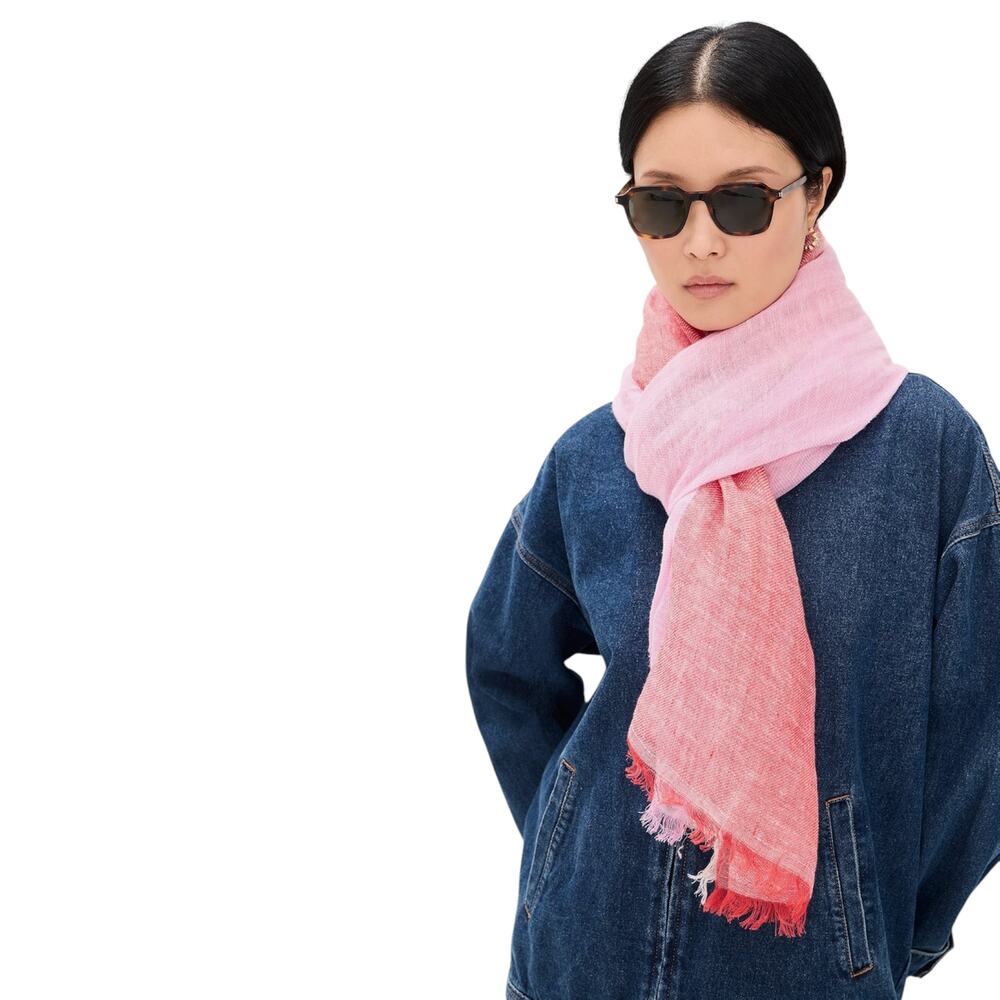 FAHERTY Colorblock Oblong Scarf in Fuchsia - Picture 2 of 13